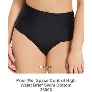 Pour Moi Space Control High Waist Brief Swim Bottom black